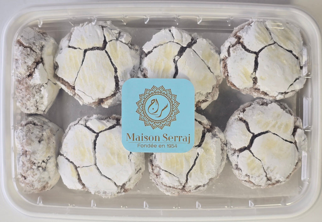 Ghouriba (Ghribat) aux noix et sucre glace, 12 pièces - Maison Serraj ≈ 250g