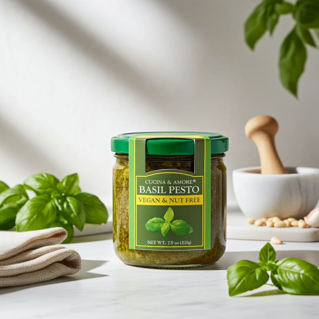Basilic pesto végétalien et sans noix