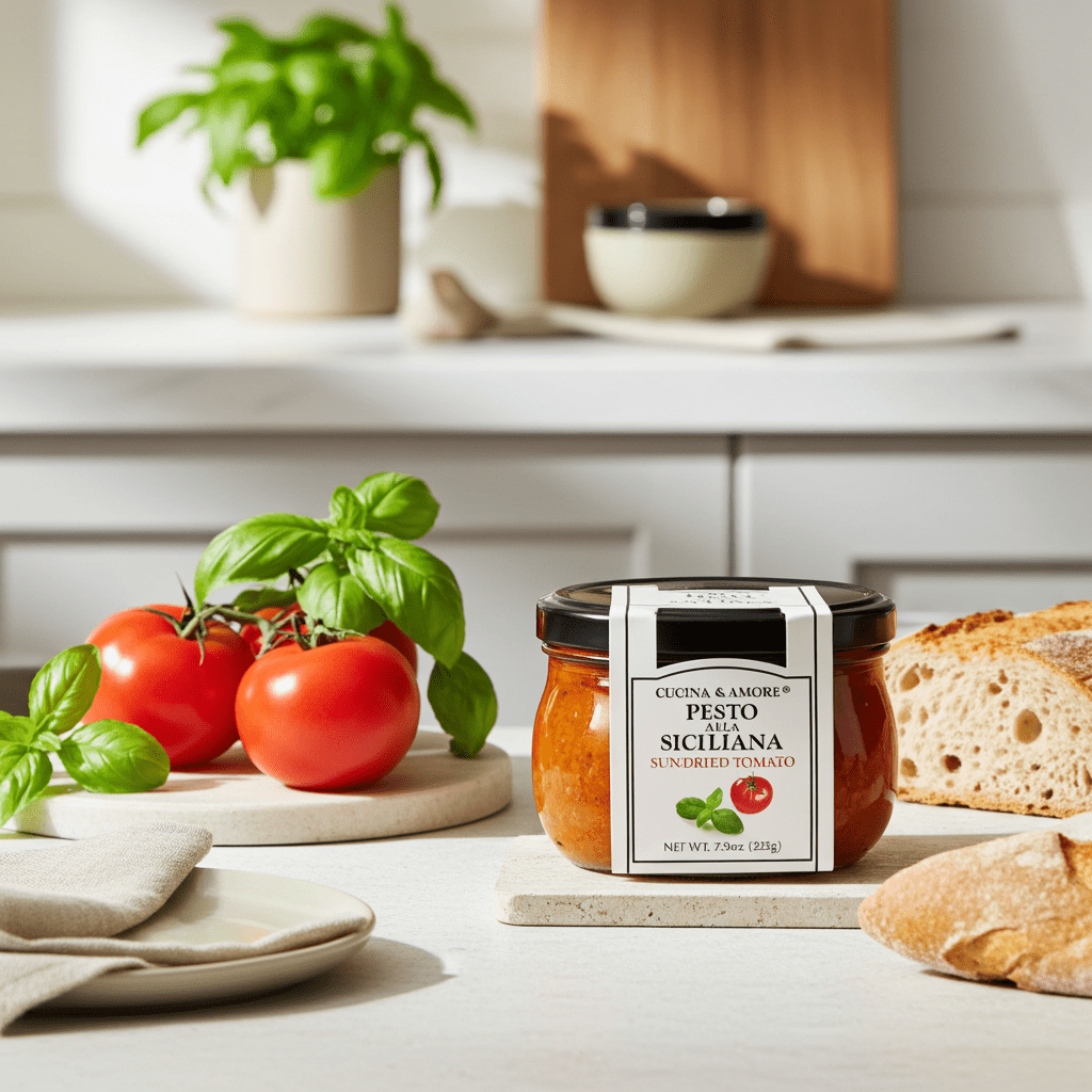 Pesto alla Siciliana (Pesto de tomates séchées au soleil) - Château Vert l'art du terroir