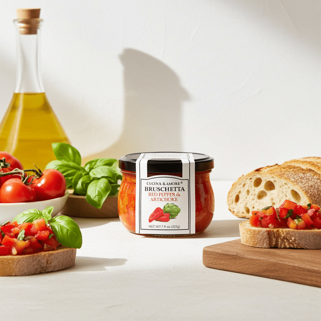 Poivre rouge et artichaut Bruschetta - Château Vert l'art du terroir