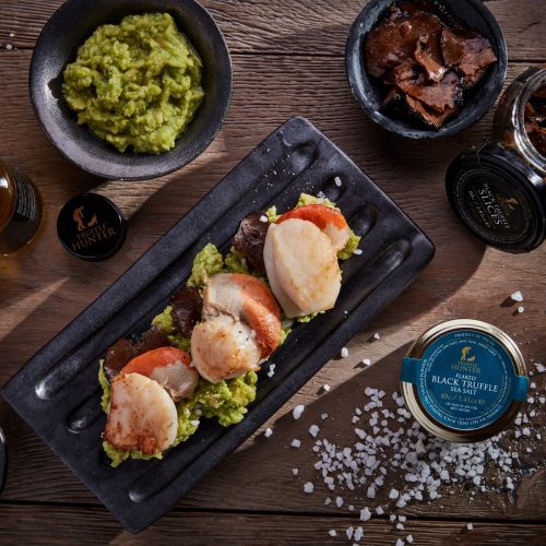 Flaked Black Truffle Sea Salt - Gourmet Food Seasoning Condiment
